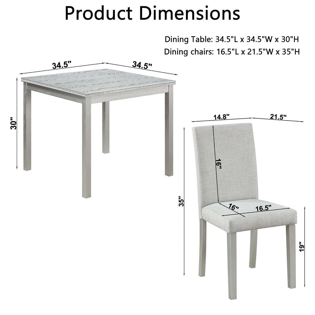 Dining Table Set With Crystal Decoration And Upholstered Chairs