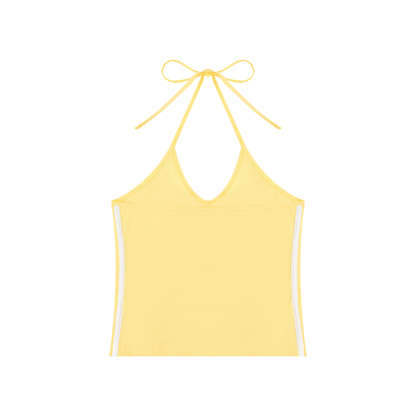 Loki & Ivy Women's Color Block Halter Crop Tank Top