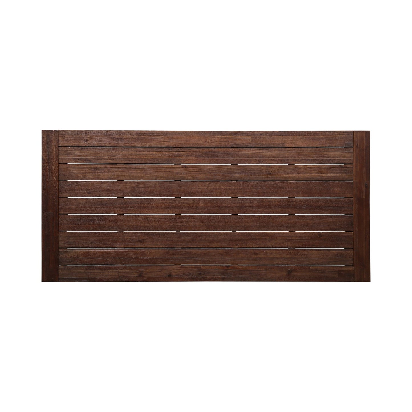 Equilibrium Outdoor Dining Table with Wooden Frame and Slat Top