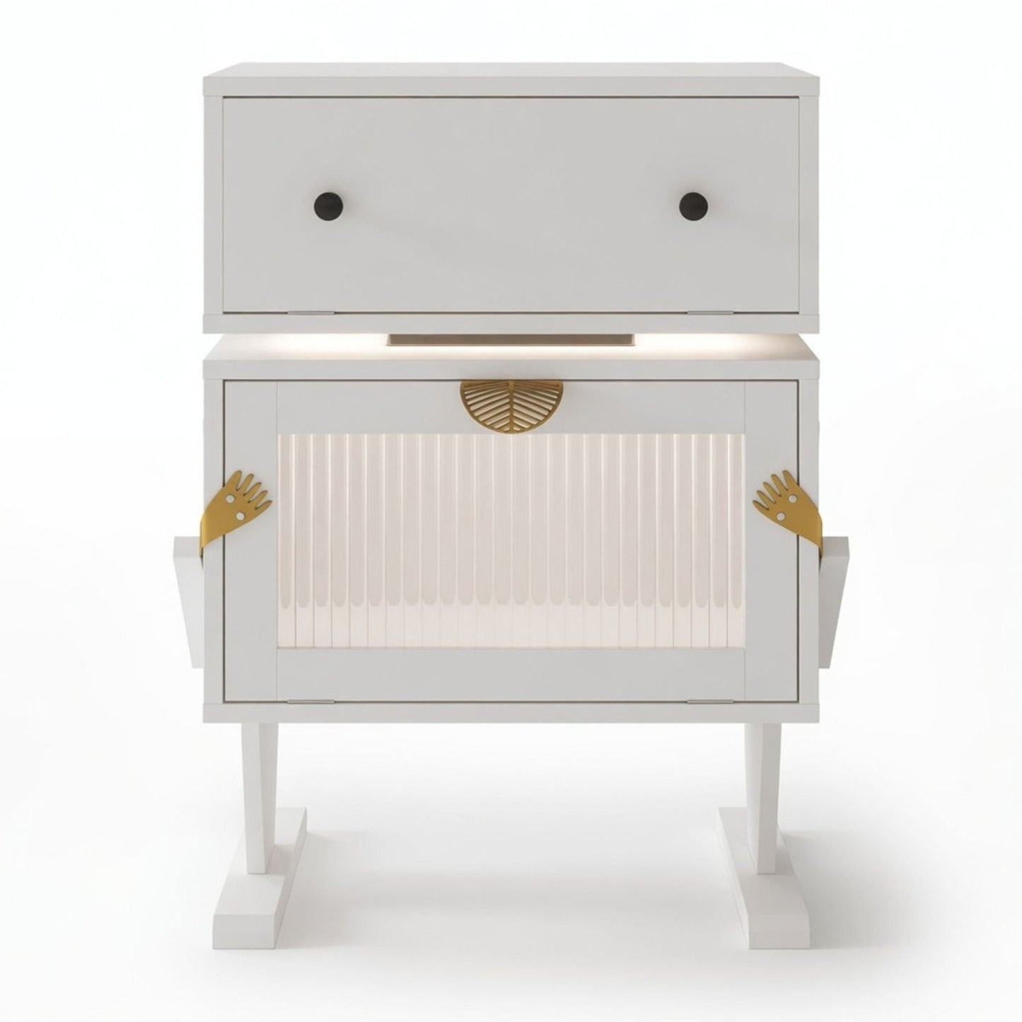 Robot LED Nightstand With 360° Rotating Drawer