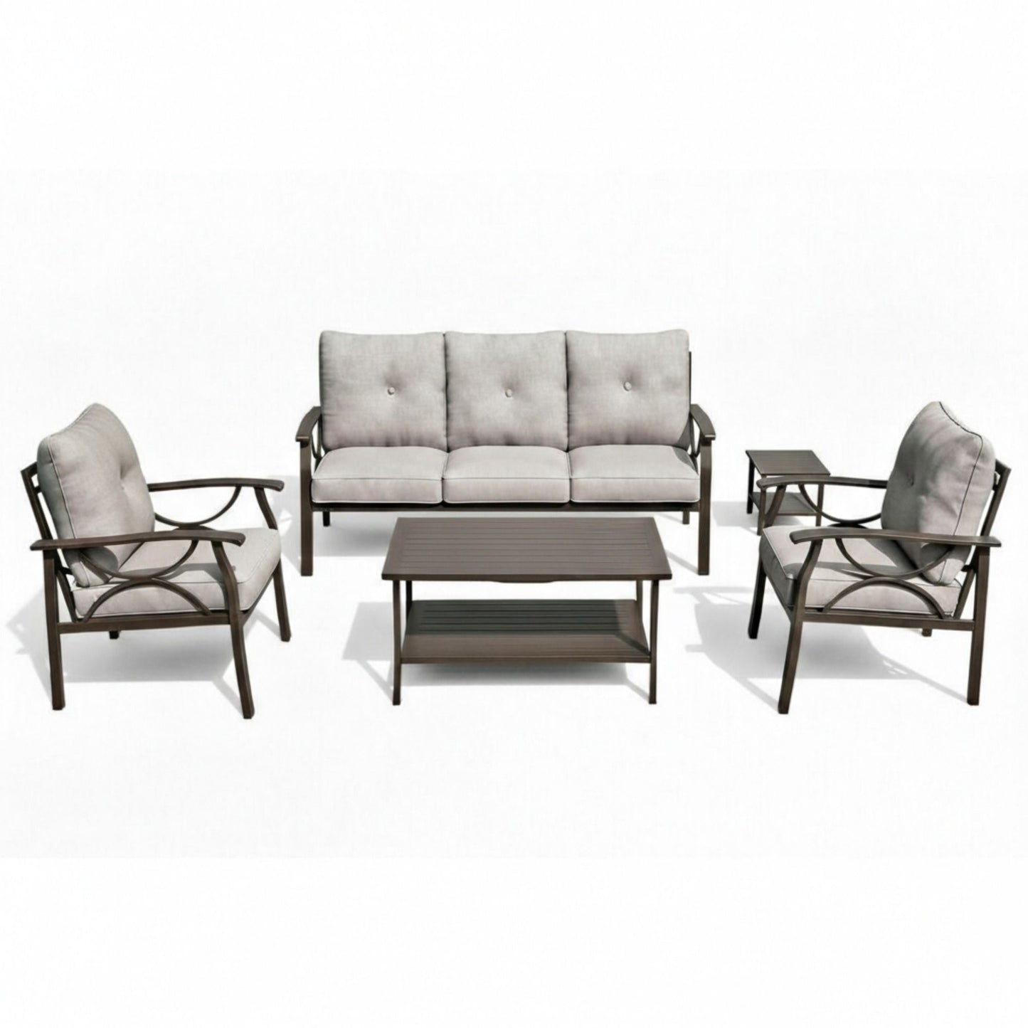 Patio Furniture Set with Coffee Table and Cushions for Backyard