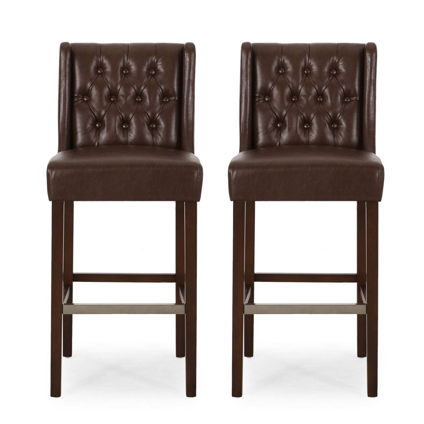 Solstara Upholstered Dining Barstool with Button Tufted and Wing Back