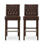 Solstara Upholstered Dining Barstool with Button Tufted and Wing Back