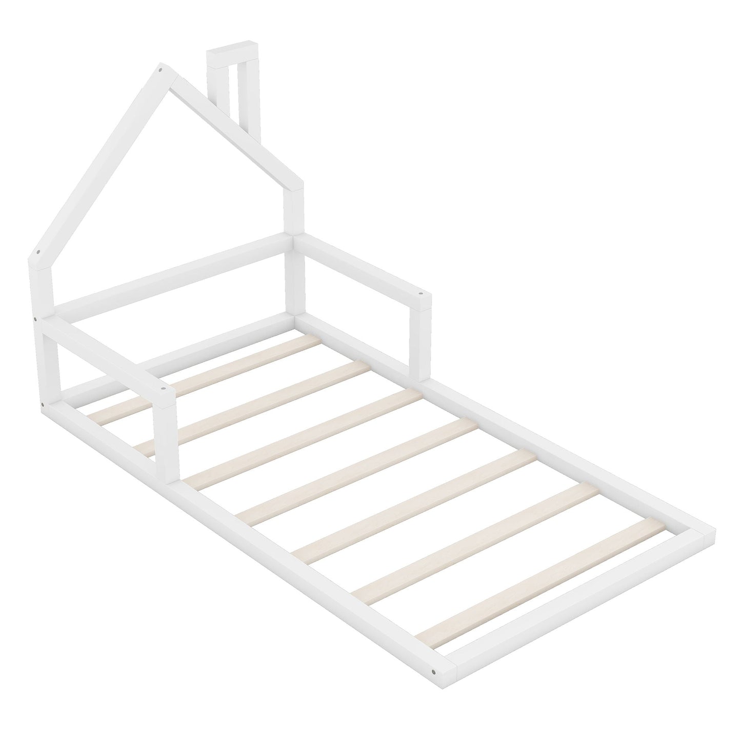 Floor Bed With House Shaped Headboard