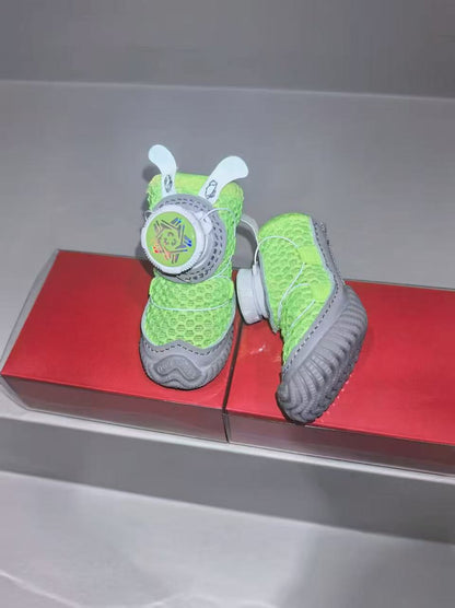 Pet Shoes, Mesh Fabric, Rotating Button, Small Dogs