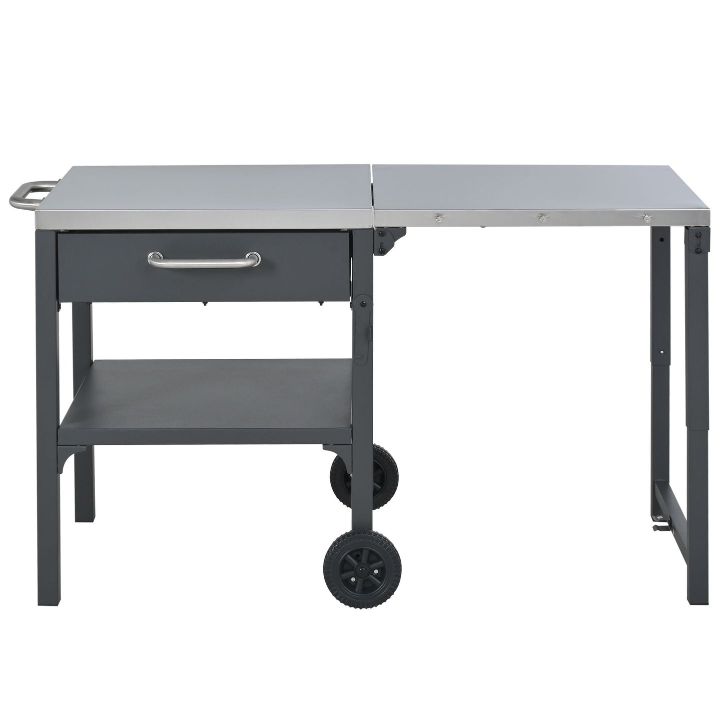 Foldable Outdoor Kitchen Cart With Storage For Patio
