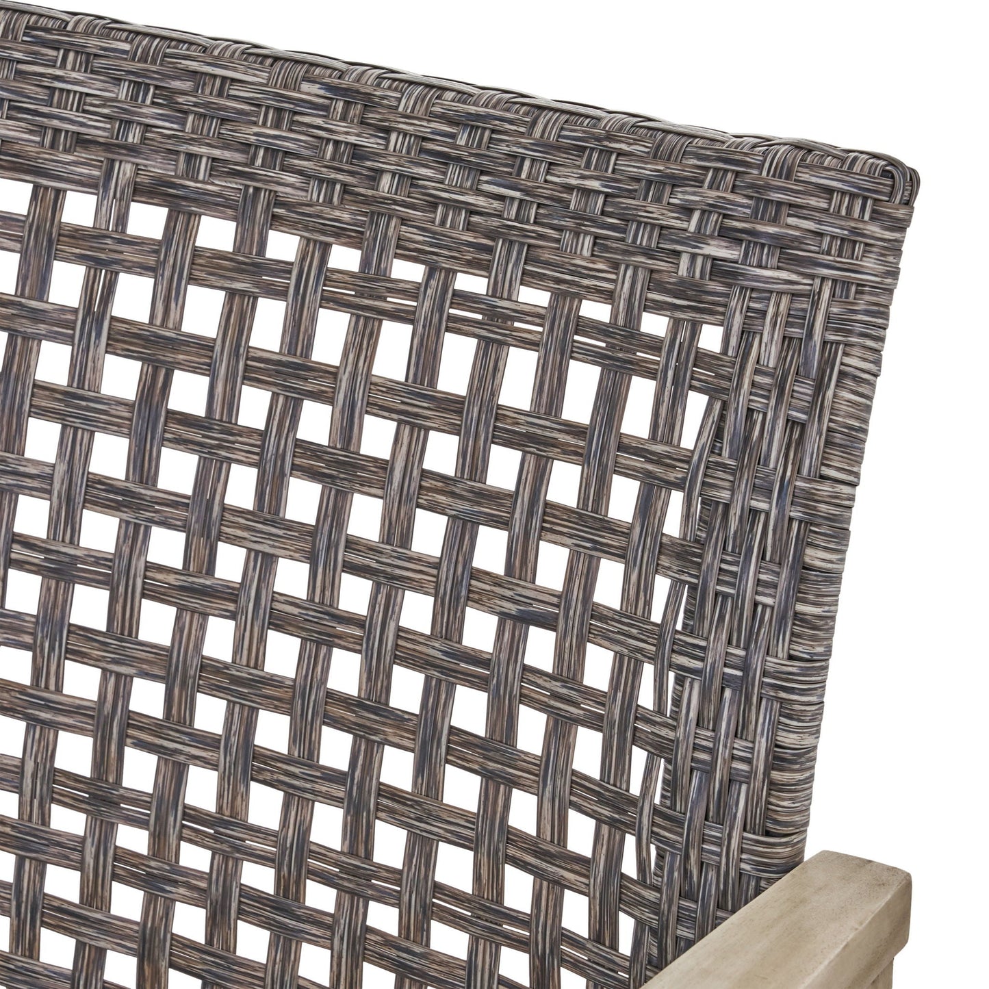 Hampton Outdoor Wood and Wicker Loveseat - Gray