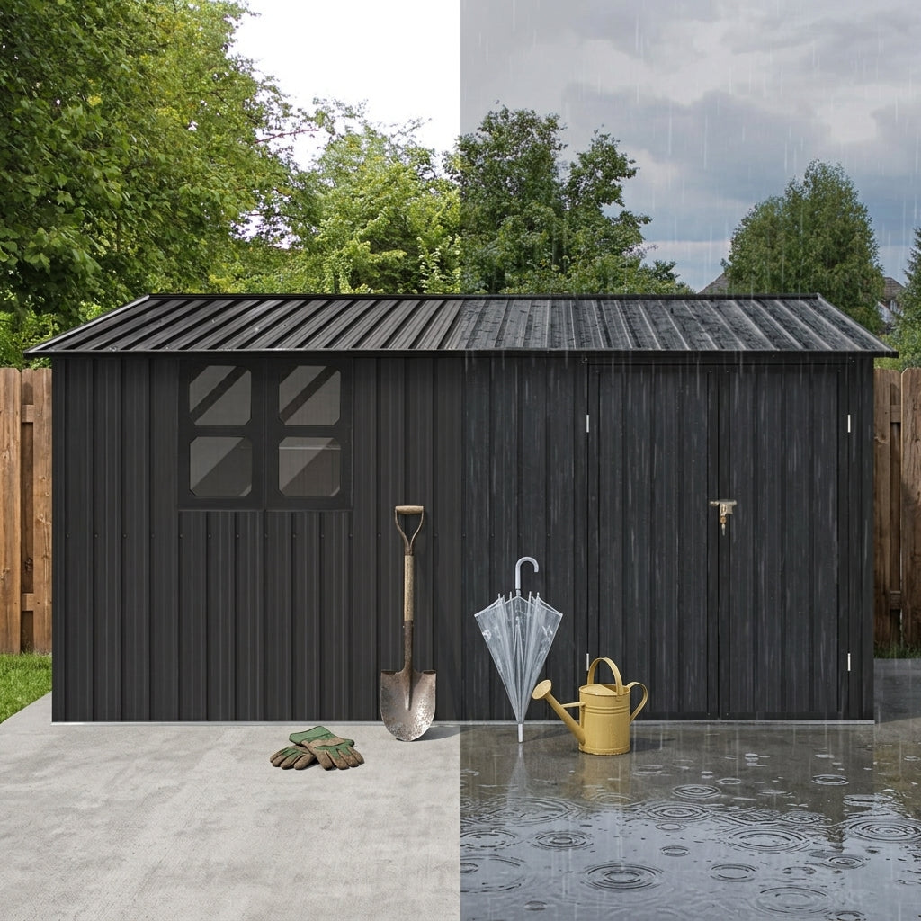 12x10 ft Metal Garden Shed Outdoor Storage