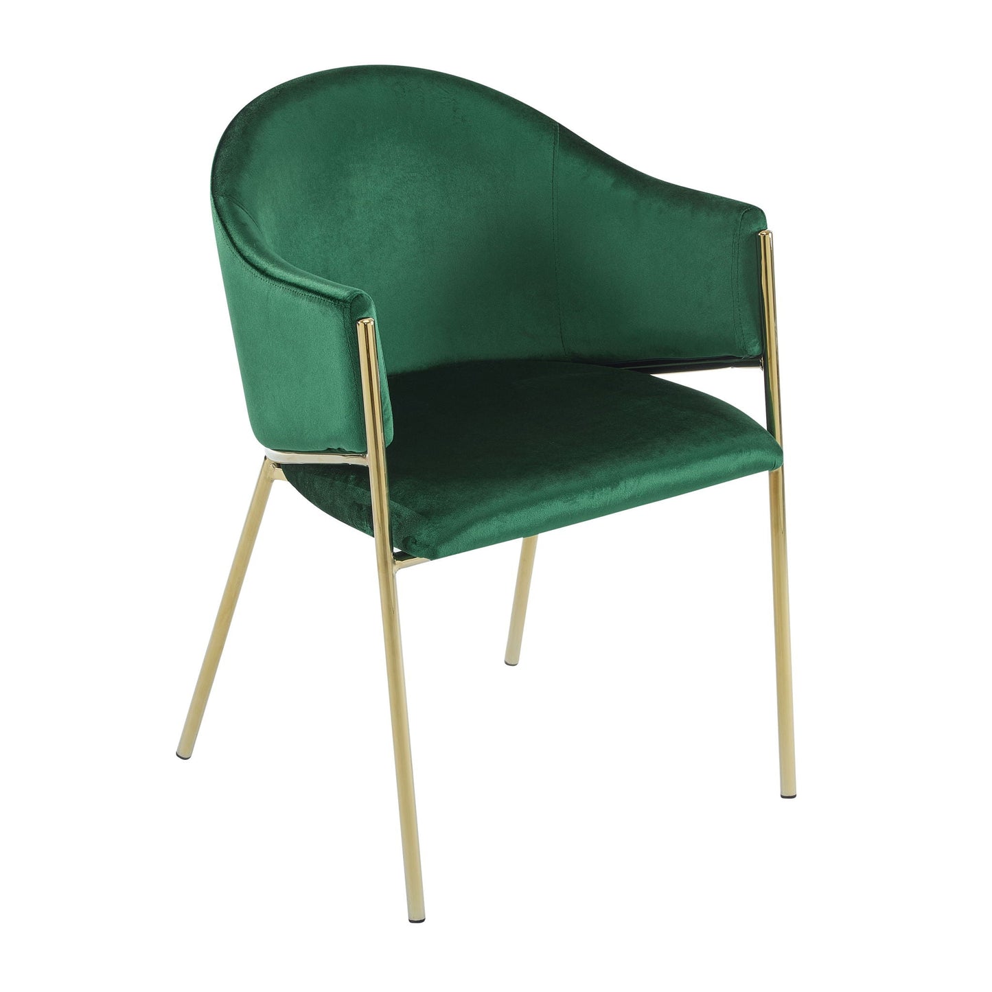 Modern Upholstered Dining Chair with Gold Metal Frame