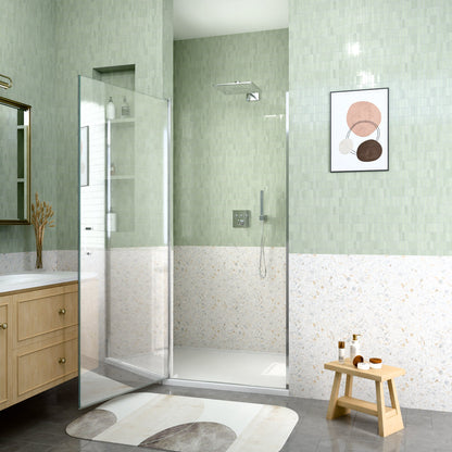 34" W x 72" H Semi-Frameless Circular Pivot Shower Door