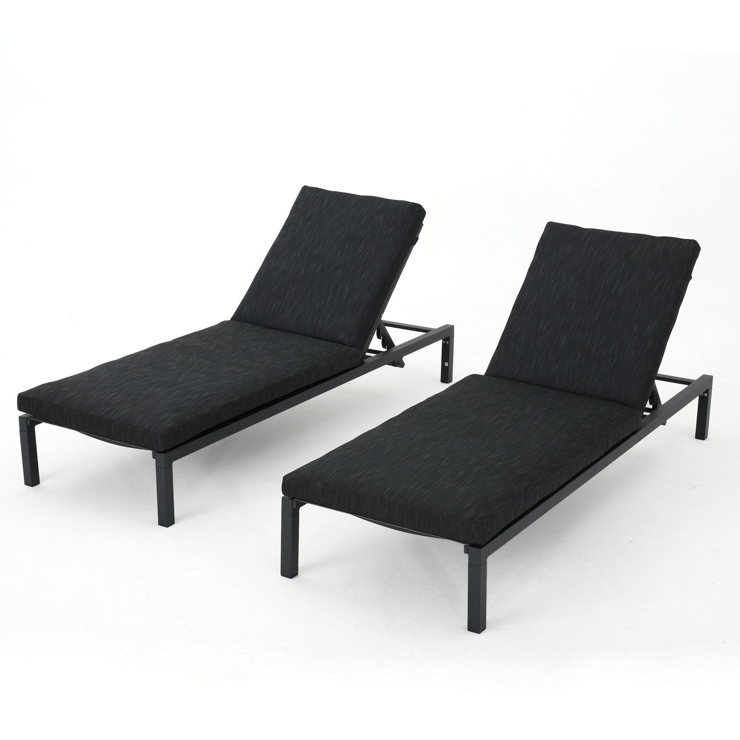 Modern Chaise Lounge With Water Resistant Fabric Cushions