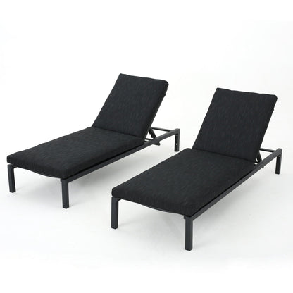 Modern Chaise Lounge With Water Resistant Fabric Cushions