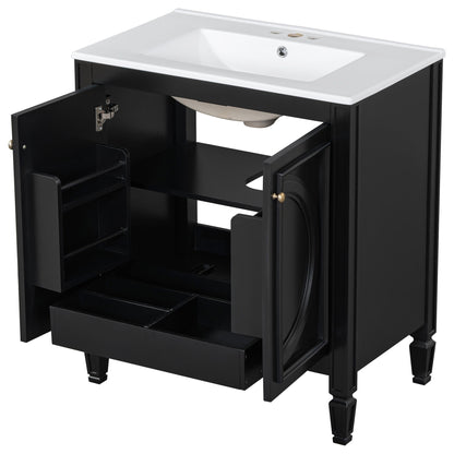 Double Sink Bathroom Vanity Set with Wall Mount Mirror Cabinet