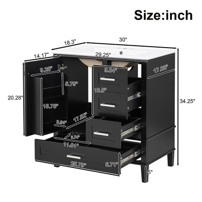 30" Bathroom Vanity with Sink Combo Set