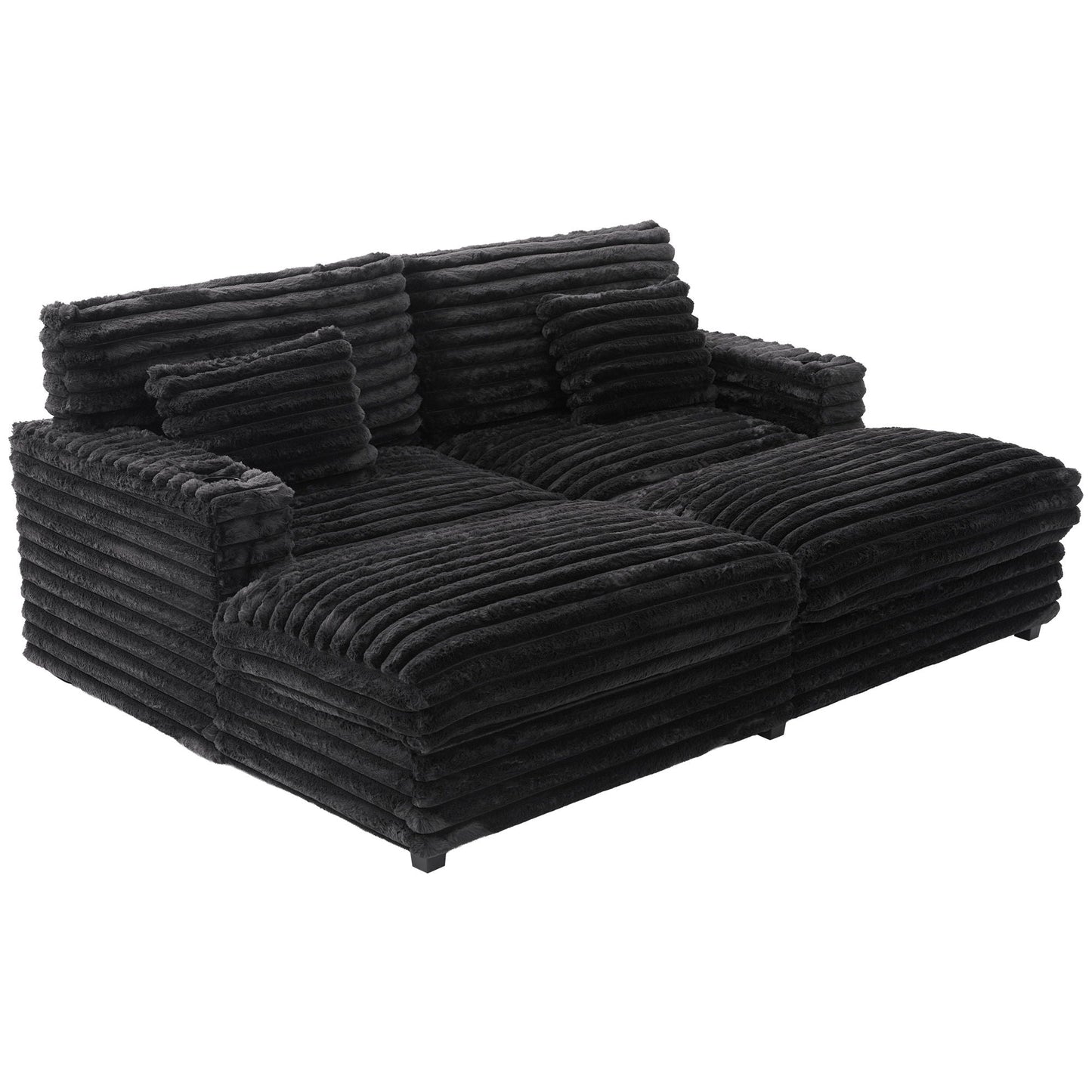 Oversized Double Chaise Lounge Sofa Bed With USB Ports And Cup Holders