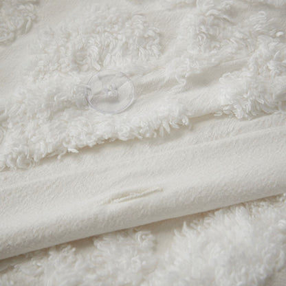 Full/Queen Tufted Cotton Chenille Damask Duvet Cover Set