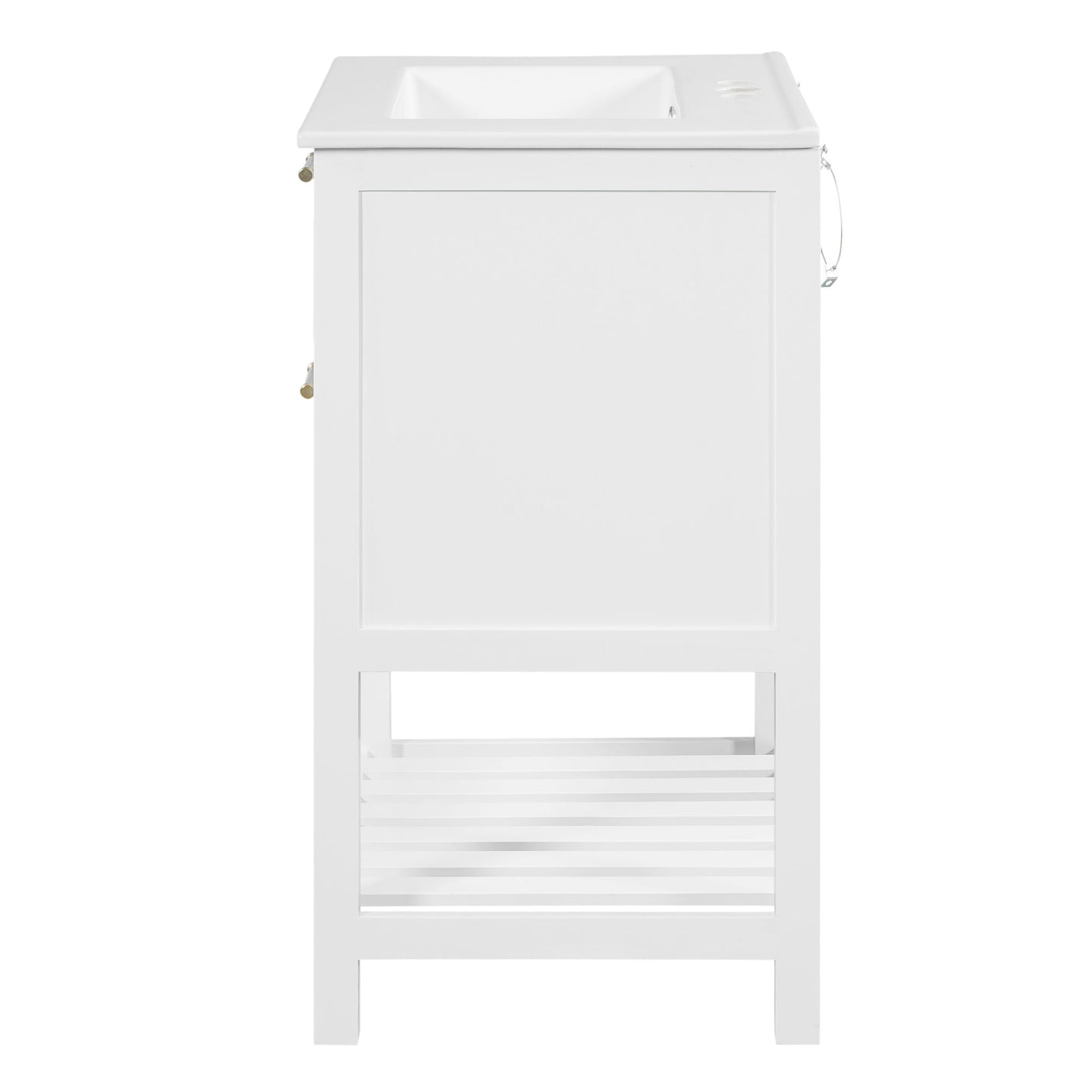 Modern Bathroom Vanity With Integrated Sink, Cabinet With 1 Deep Drawer And 1 Tip-Out Drawer