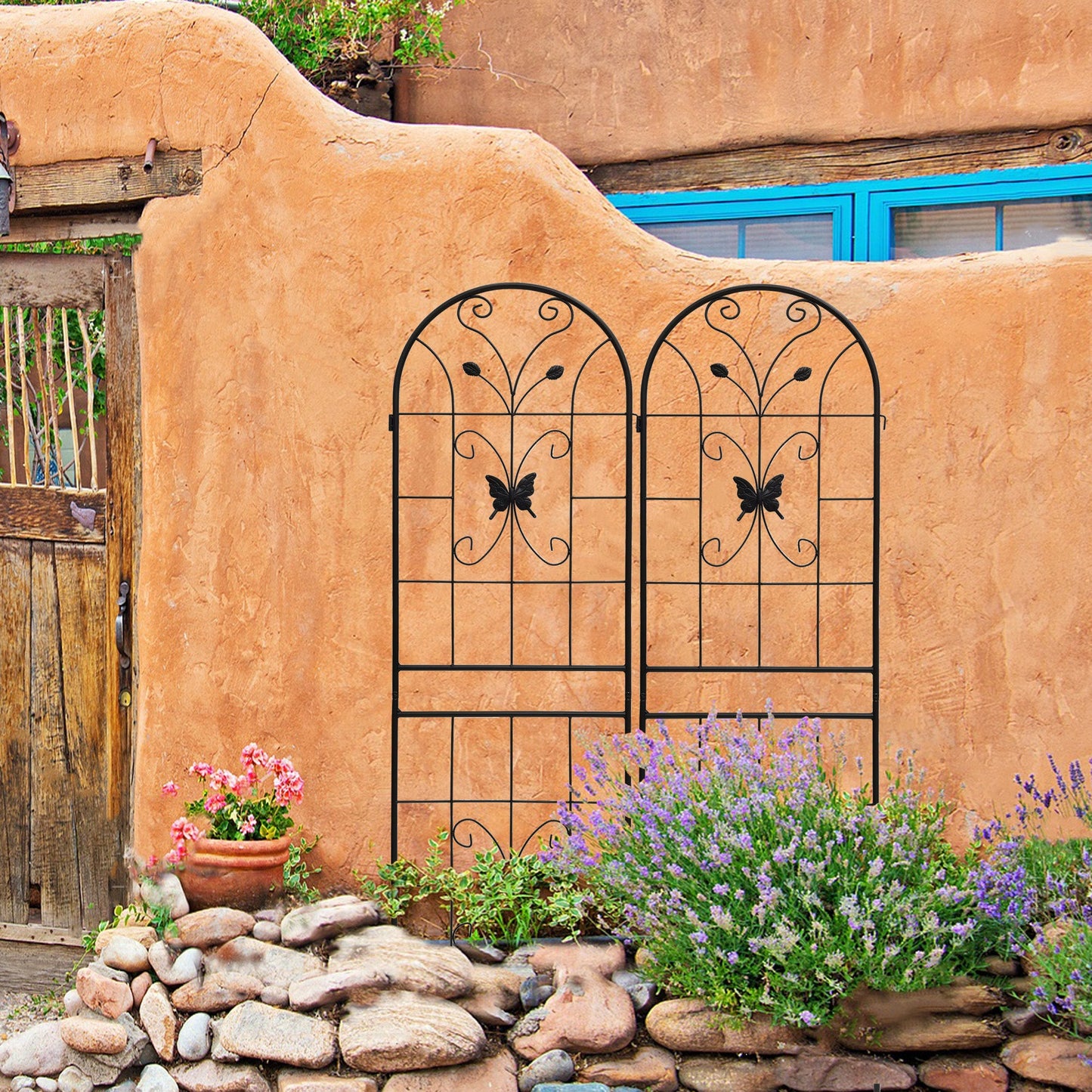 2 Pack Metal Garden Trellis 71" x 19.7" Rustproof Outdoor Support