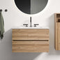 Gloria 30" Wall Mounted Rough Oak Bathroom Vanity