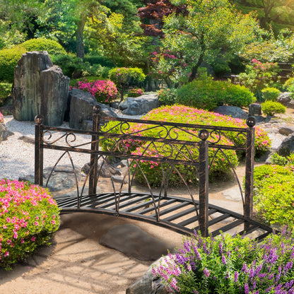 Outsunny Metal Arch Zen Garden Bridge