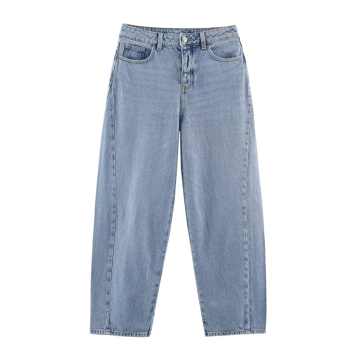 Washed Vintage Patchwork High-waisted Jeans