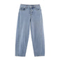 Washed Vintage Patchwork High-waisted Jeans