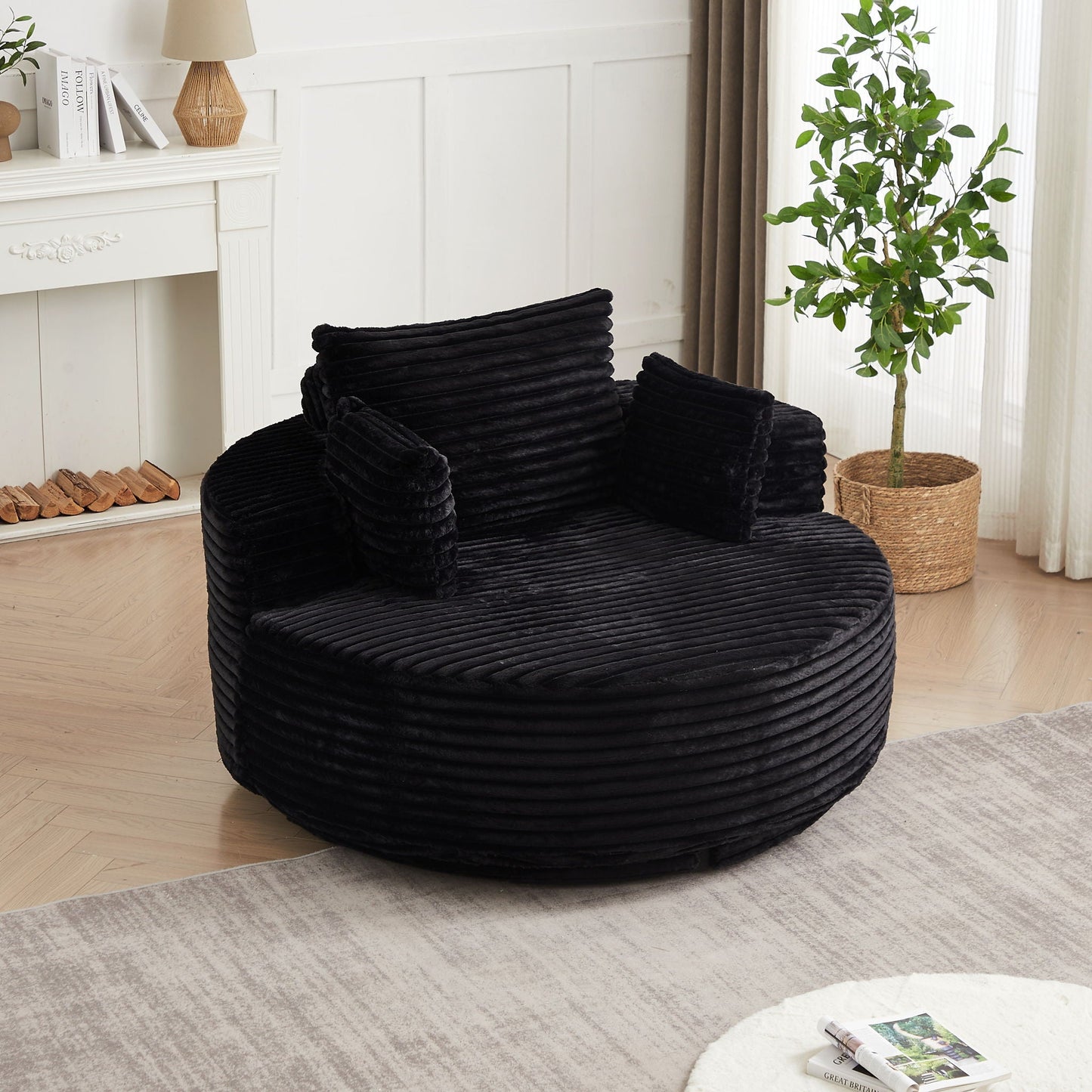 Swivel Chair With 360° Rotation For Living Room