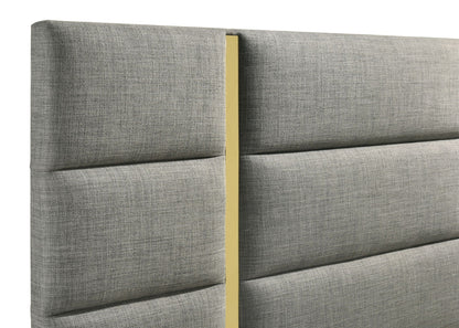 Ines 56-inch Fabric Upholstered Eastern King Panel Bed Grey