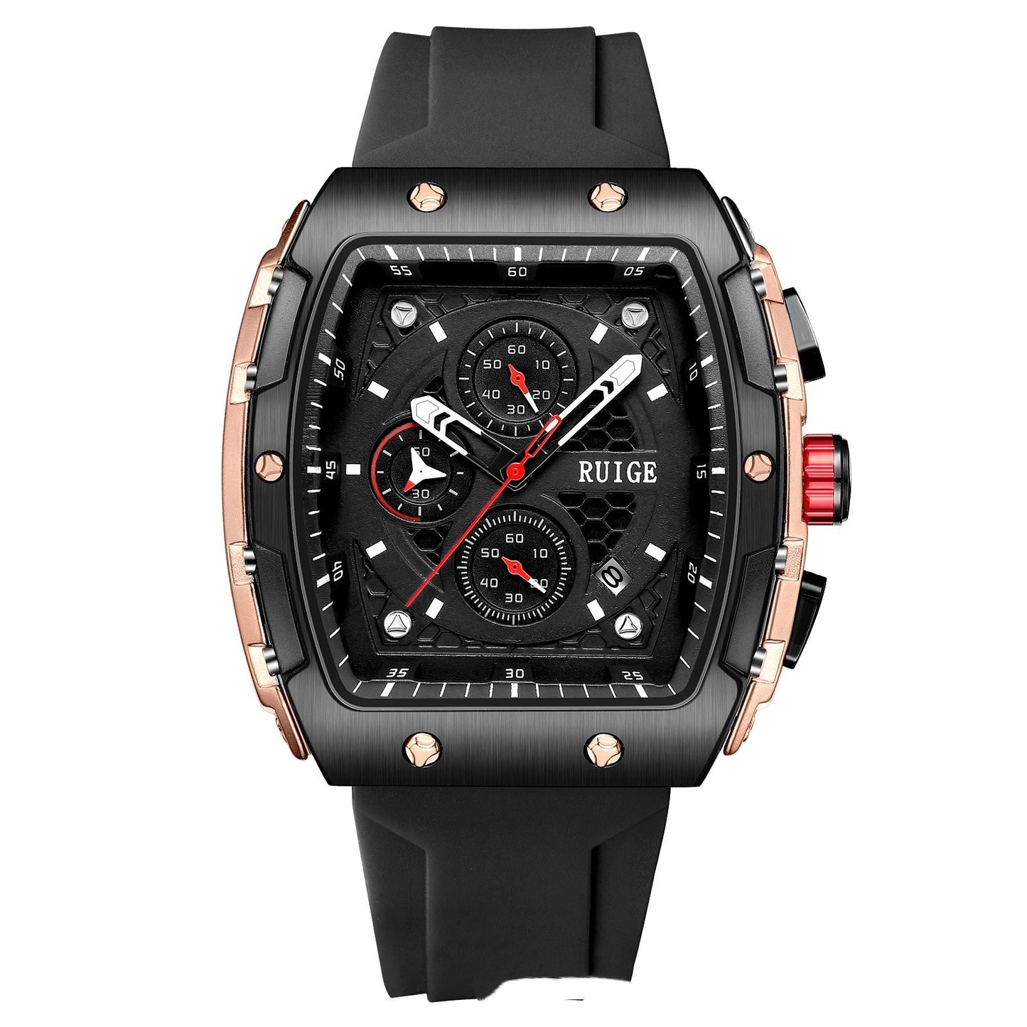 RuiGe Brand Watch Outdoor-style Barrel-shaped Wristwatch