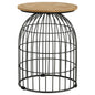 Bernardo Round Wire Frame Side Table Natural and Gunmetal