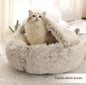 2 In 1 Dog And Cat Bed Pet Winter Bed Round Plush Warm Bed House Soft Long Plush Pets Bed Pet Products