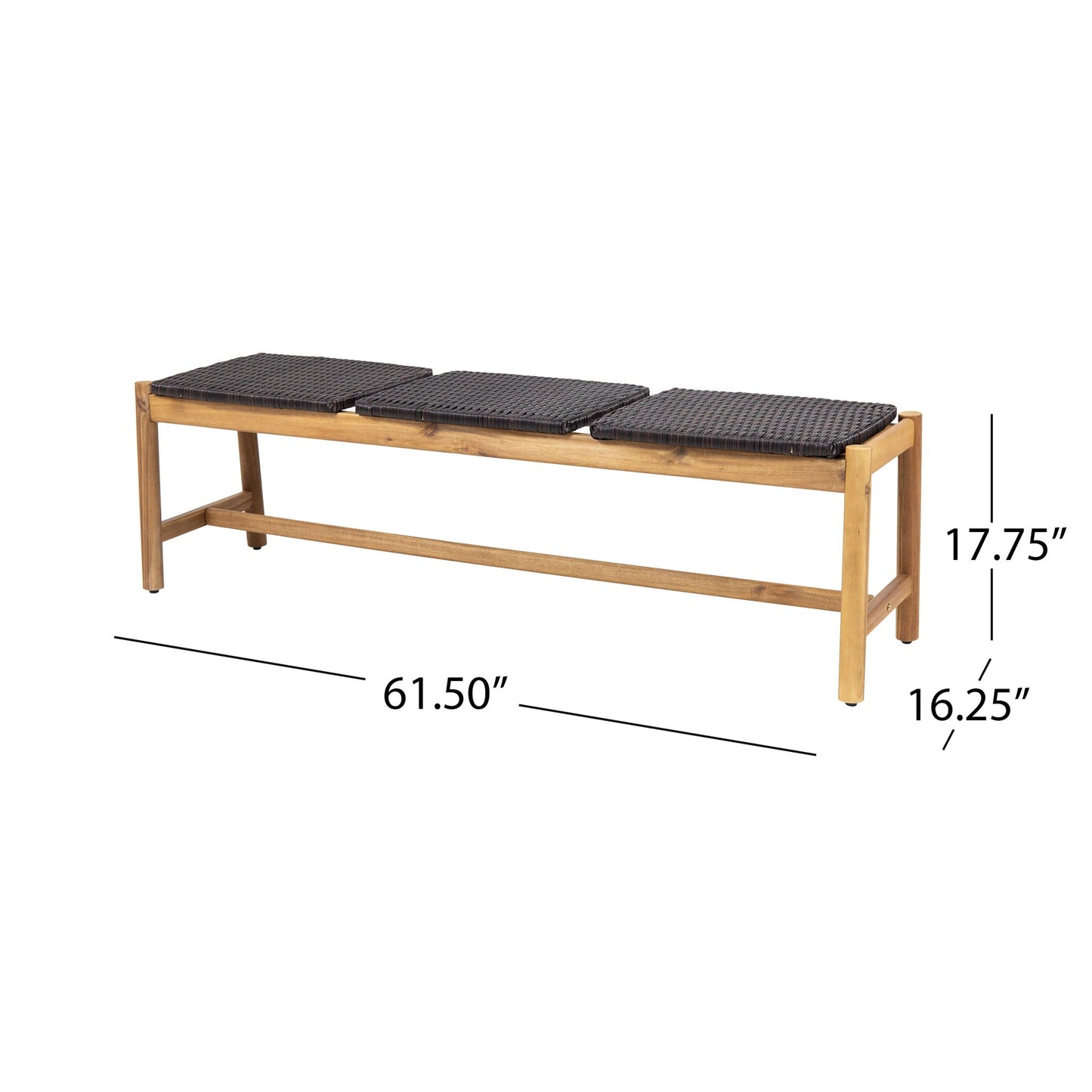 Cambria Rustic 3 Seater Bench - Teak