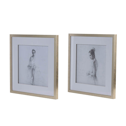 19.7x19.7" Ballet Dancer Art, Set of 2