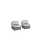 Wide Armless Outdoor Chairs With Cushions (Set of 2)