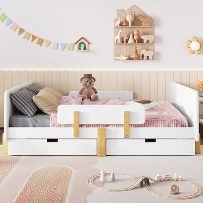 Full Size Platform Bed with Storage Drawers