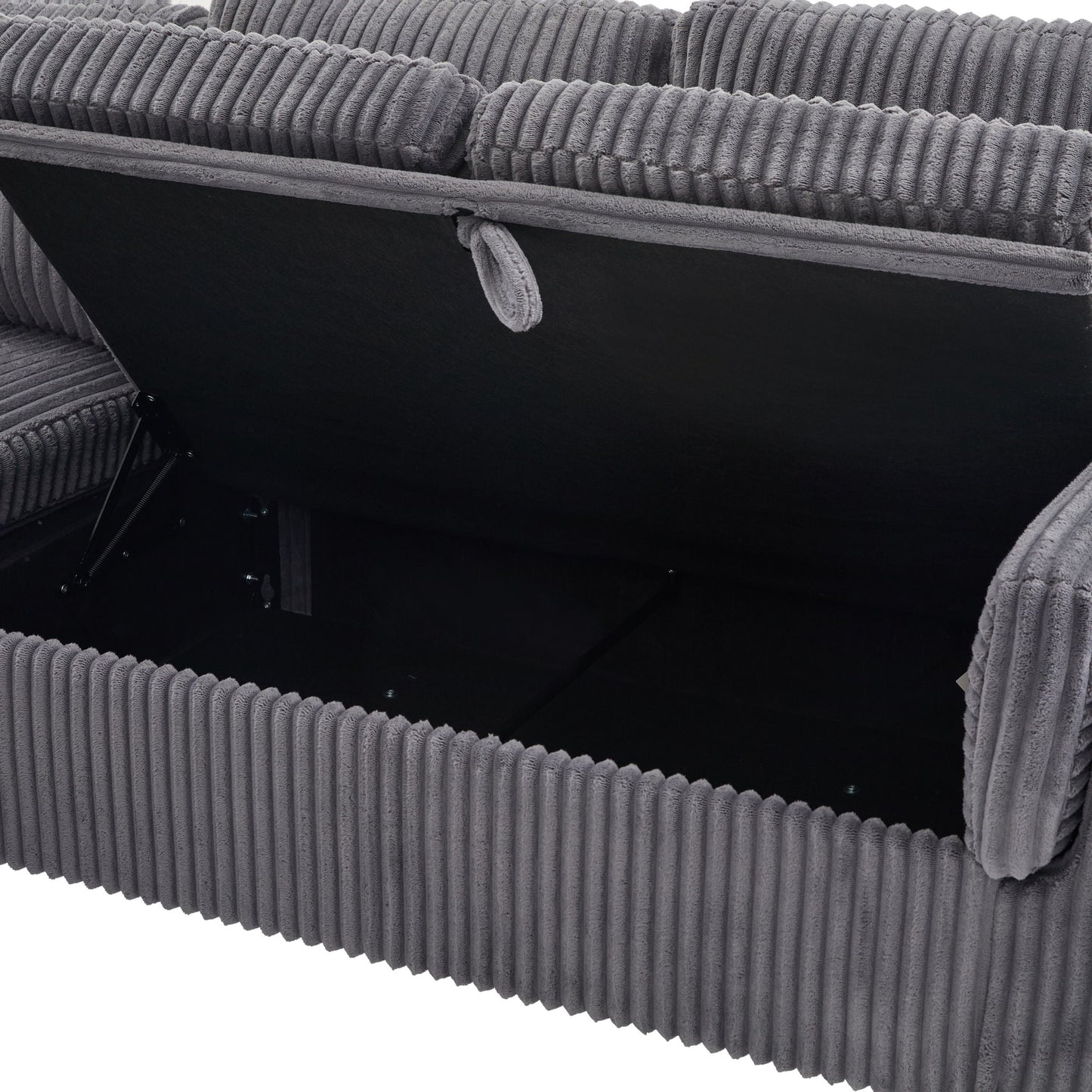 Convertible U-Shaped Sectional Sofa Bed With USB Ports And Storage