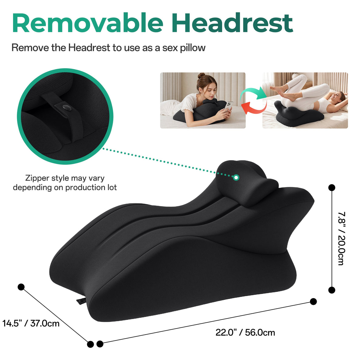 27° Ergonomic Memory Foam Support Pillow for Couples