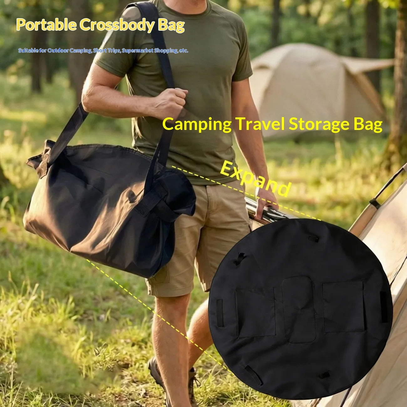 Camping Travel Storage Shoulder And Crossbody Duffel Picnic Mat