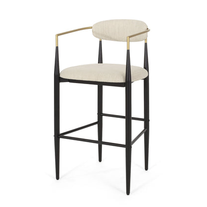 Upholstered Bar Stools With Backs For Kitchen Island (Set of 2)