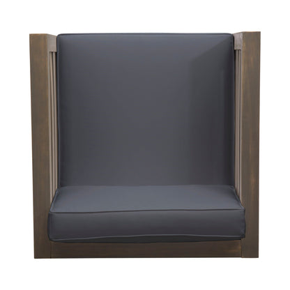 Outdoor Acacia Wood Patio Chair With Fabric Cushion