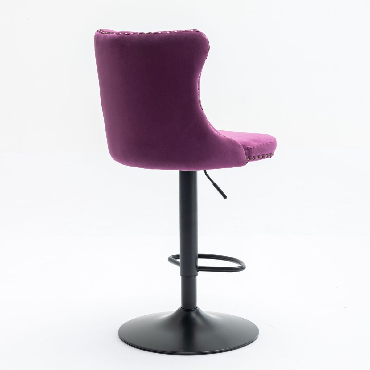 Swivel Barstools Adjusatble Seat Height, Modern Upholstered Bar Stools With Backs Comfortable Tufted For Home Pub And Kitchen Island (Set of 2)