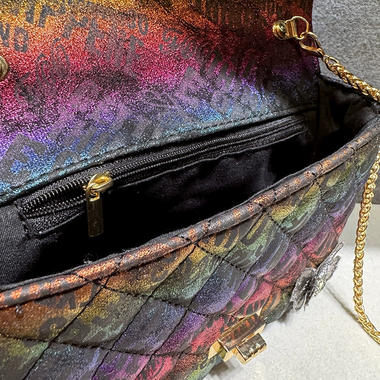 Fashionable Single-Shoulder Crossbody Bag With Diamond Pattern