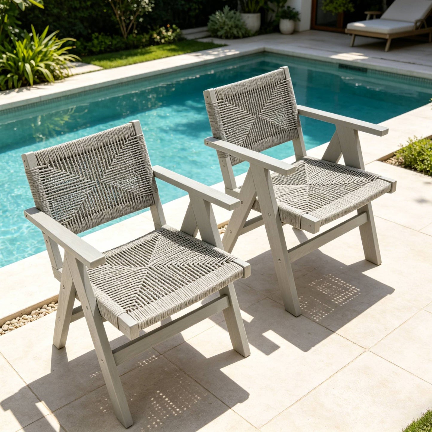 2 Piece HIPS All-Season Dining Chair Suitable For Garden Dinners & Versatile Outdoor Eating Spaces
