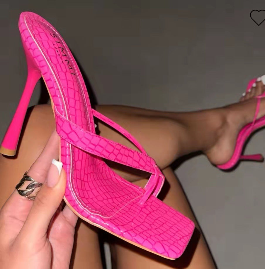 Women's Plus Size Stiletto Slipper High Heel Sandals