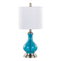 Jasmine - Contemporary Lamp - Clear Sapphire Blue Seeded / Nickel / White