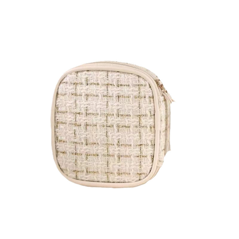 Chanel-style Makeup Bag With Handle Waterproof Storage Travel Organizer