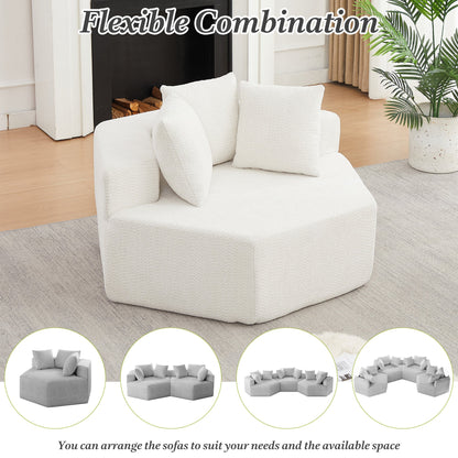 54-Inch Modern-Style Hexagonal Single Lounge Chair