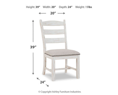 Valebeck - Dining UPH Side Chair (Set of 2) - Beige / White
