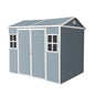 Resin Outdoor Storage Shed Waterproof Shed With Floor & Two Windows & Lockable Door, Tool Shed For Garden, Patio, Backyard