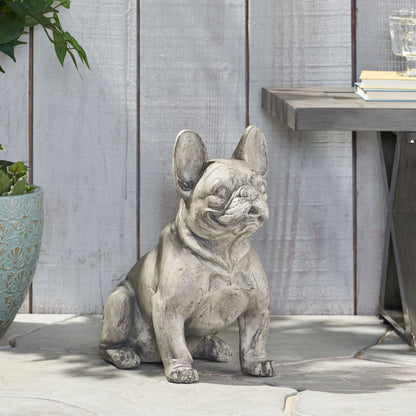 Dog Garden Sculpture, Outdoor French Bulldog Statue